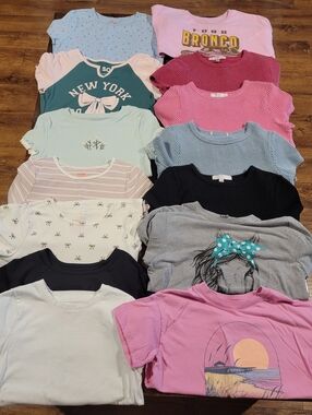 Girls Size 10-12 - 28 Piece Lot Bundle Tops L Shirts Dillards Target Kohls Ext